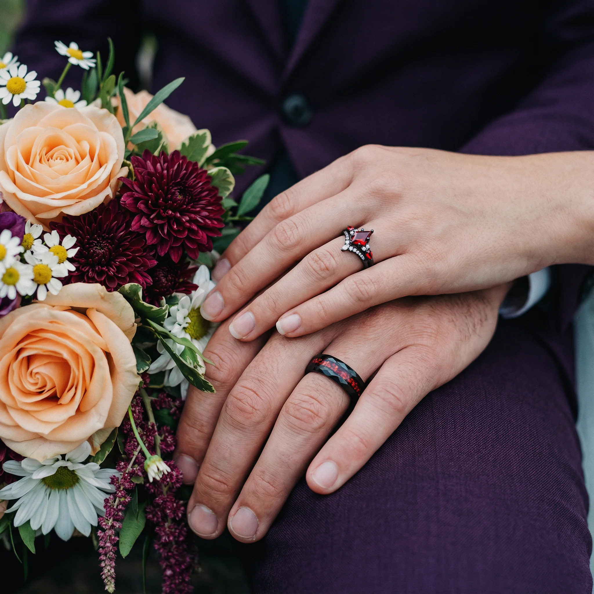 Skye Kite® Natural Red Garnet Couples Ring Set - Image 5