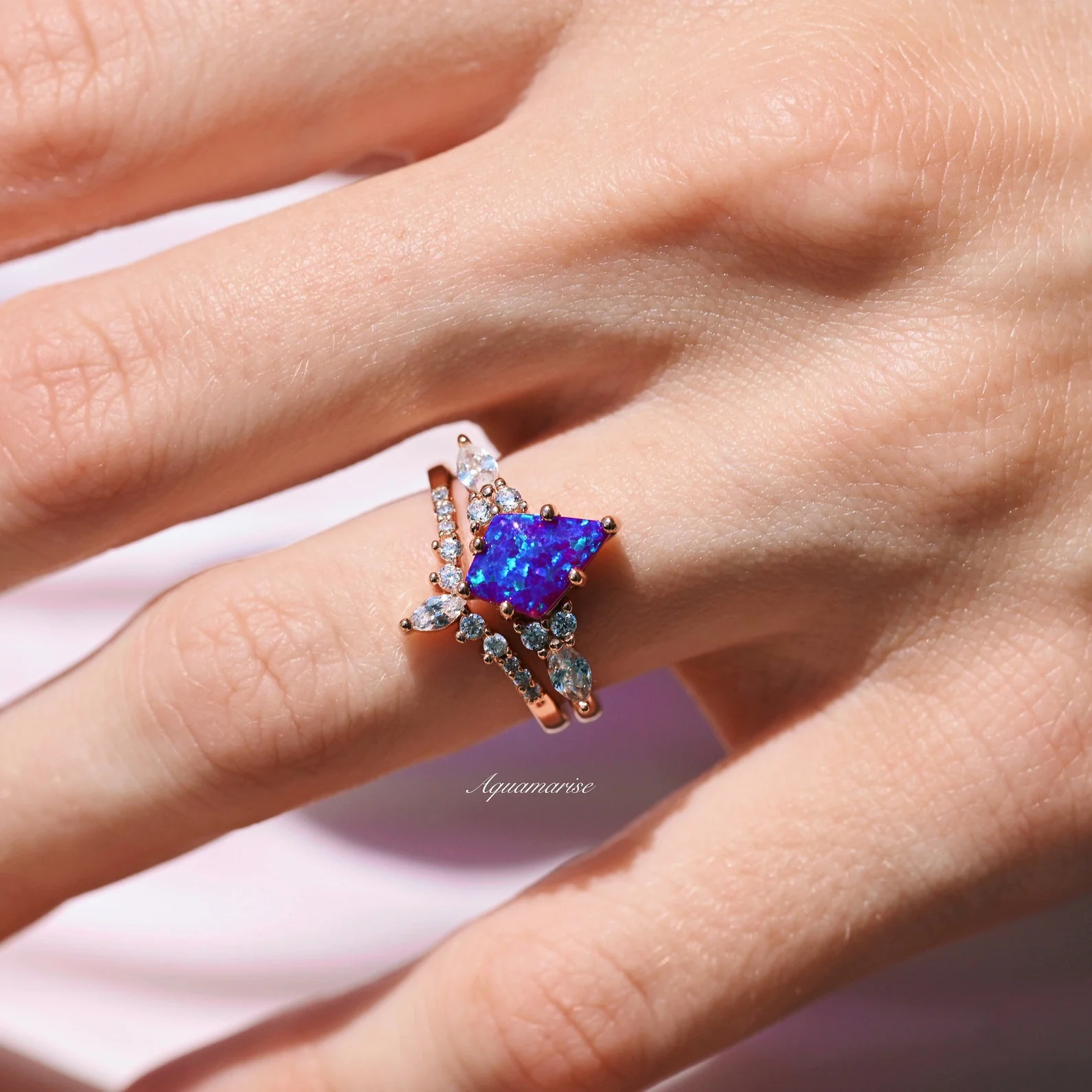 Skye Kite® Purple Fire Opal Couples Ring Set - Image 6