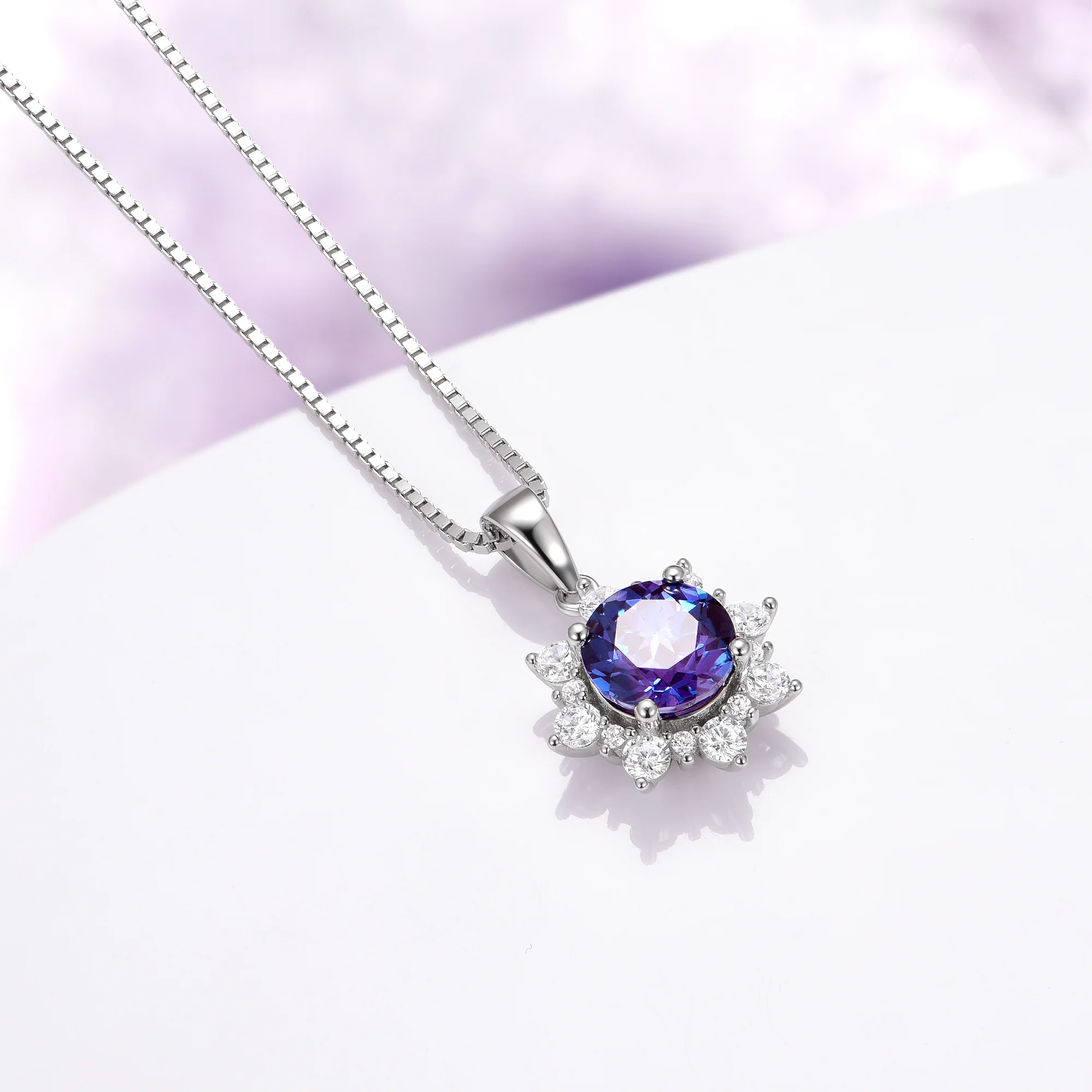 Snowflake Alexandrite Necklace in Sterling Silver - Image 3