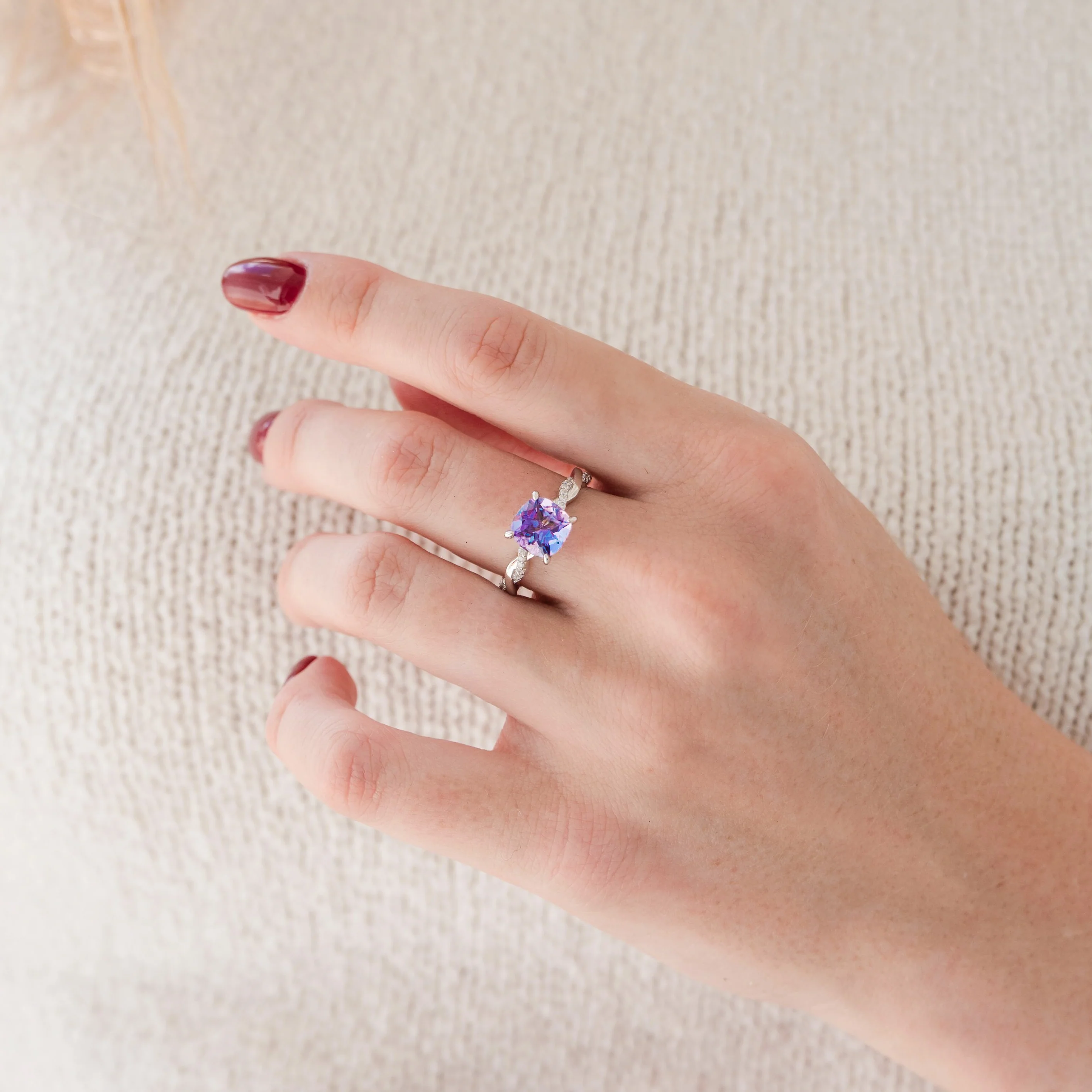 Sophia Twisted Vine Alexandrite Ring in Sterling Silver - Image 5