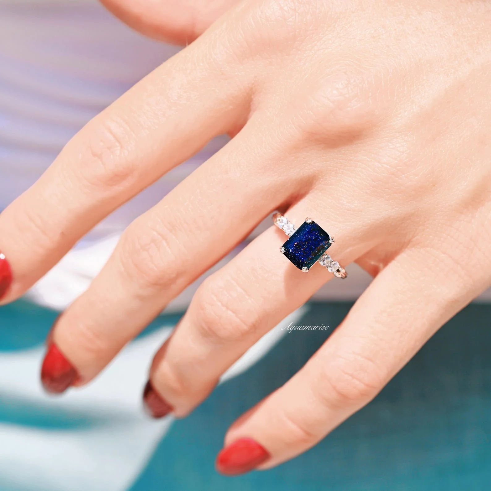 Starry Night Couples Ring Set- Night Court Inspired - Image 5