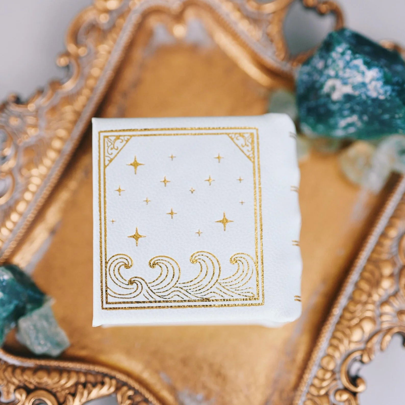 Summer Court Handmade Leather Book Ring Box- Seaglass Glow Edition (Small) - Image 5