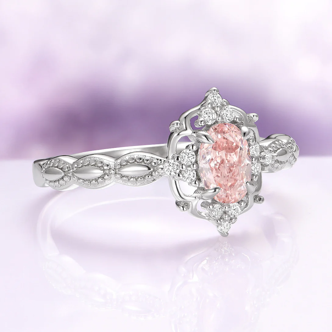 Vintage Morganite Couples Ring Set - Image 8