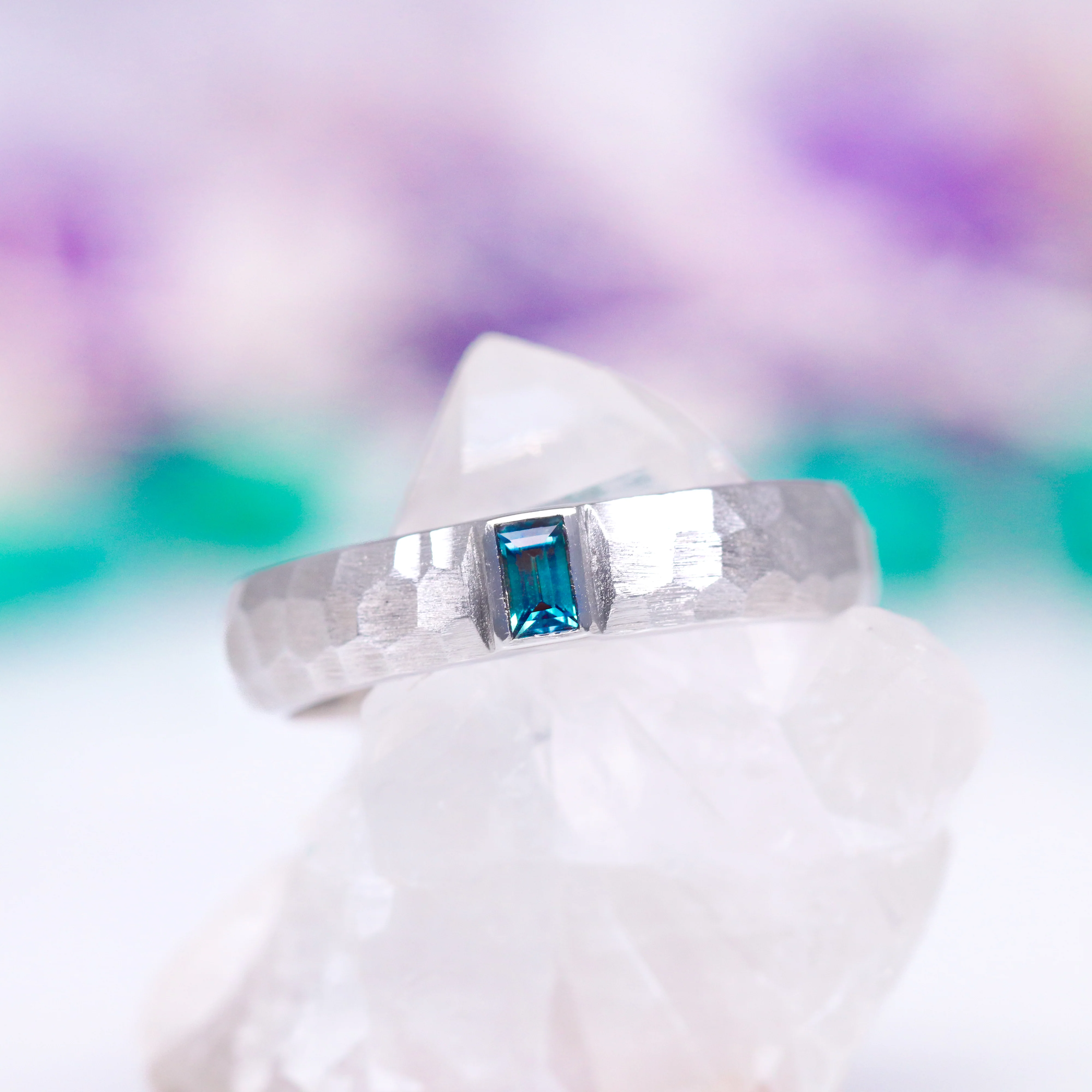 Wisteria Alexandrite Leaf Couples Ring Set - Image 4